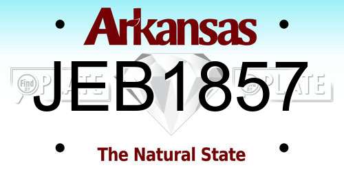 JEB1857 Arkansas License Plate