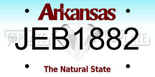 JEB1882 Arkansas License Plate