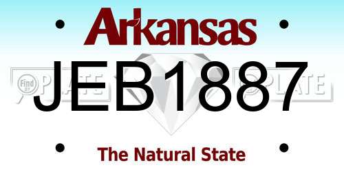 JEB1887 Arkansas License Plate