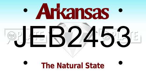 JEB2453 Arkansas License Plate