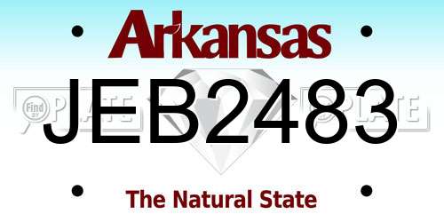 JEB2483 Arkansas License Plate