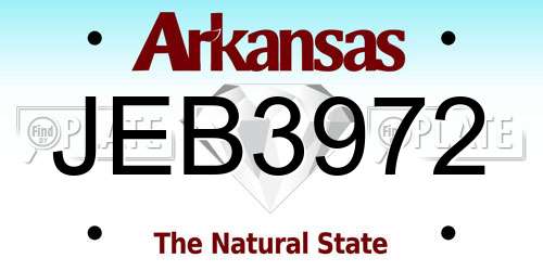 JEB3972 Arkansas License Plate