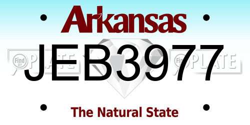 JEB3977 Arkansas License Plate