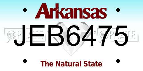 JEB6475 Arkansas License Plate