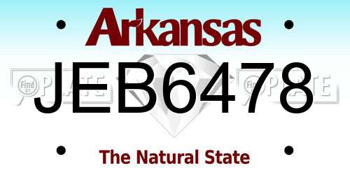 JEB6478 Arkansas License Plate
