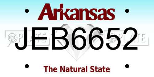 JEB6652 Arkansas License Plate