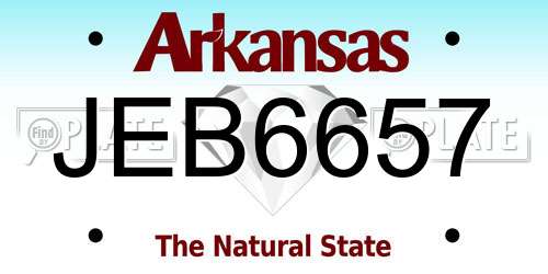 JEB6657 Arkansas License Plate