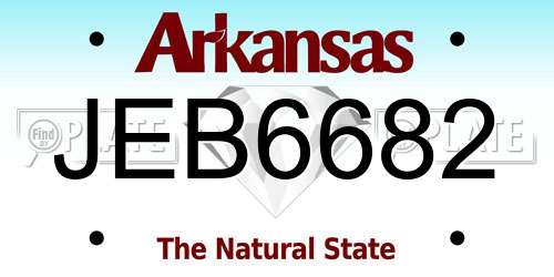 JEB6682 Arkansas License Plate