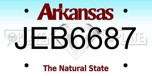 JEB6687 Arkansas License Plate
