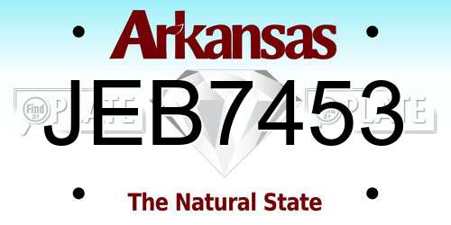 JEB7453 Arkansas License Plate