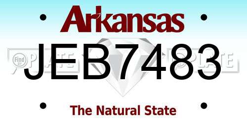 JEB7483 Arkansas License Plate