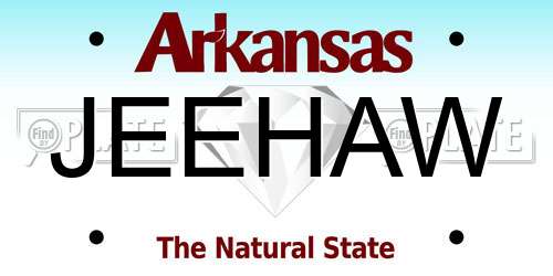 JEEHAW Arkansas License Plate