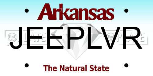 JEEPLVR Arkansas License Plate