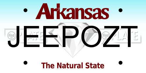 JEEPOZT Arkansas License Plate