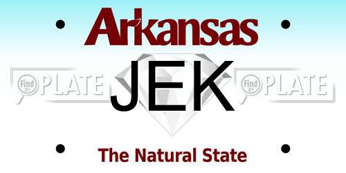 JEK Arkansas License Plate