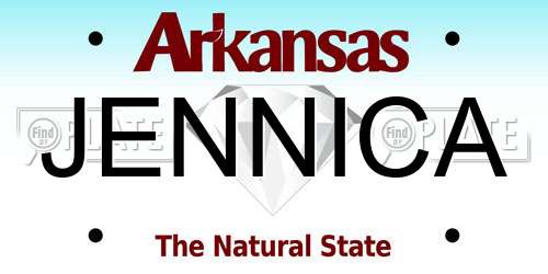 JENNICA Arkansas License Plate