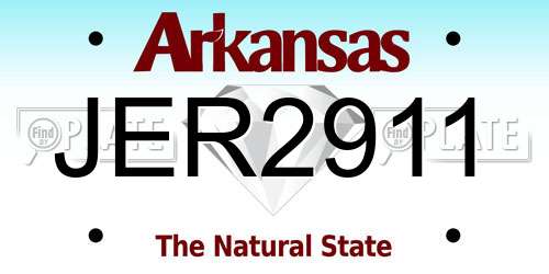 JER2911 Arkansas License Plate