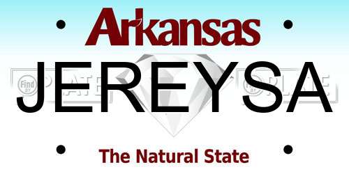 JEREYSA Arkansas License Plate