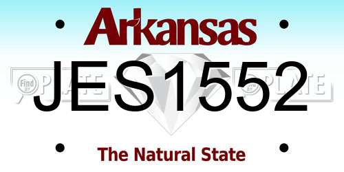 JES1552 Arkansas License Plate
