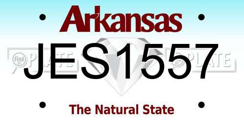 JES1557 Arkansas License Plate