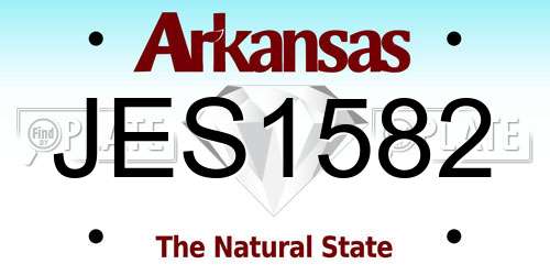 JES1582 Arkansas License Plate