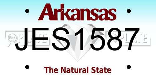 JES1587 Arkansas License Plate
