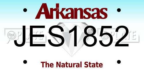 JES1852 Arkansas License Plate