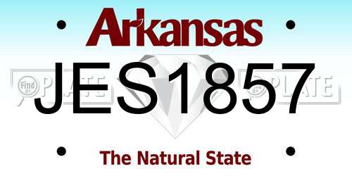 JES1857 Arkansas License Plate