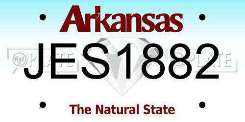 JES1882 Arkansas License Plate