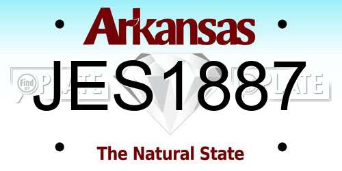 JES1887 Arkansas License Plate