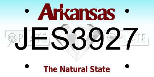 JES3927 Arkansas License Plate