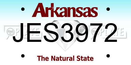 JES3972 Arkansas License Plate