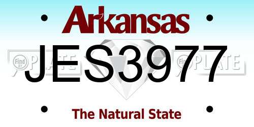 JES3977 Arkansas License Plate