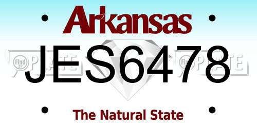 JES6478 Arkansas License Plate