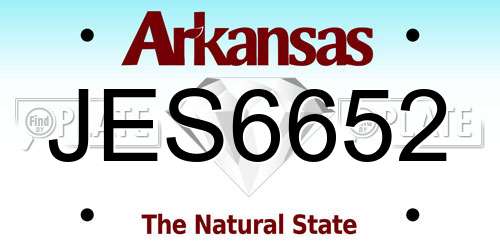 JES6652 Arkansas License Plate
