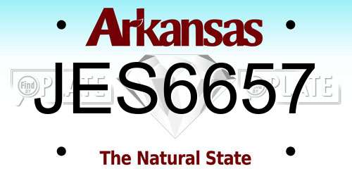 JES6657 Arkansas License Plate