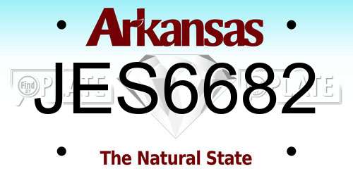 JES6682 Arkansas License Plate