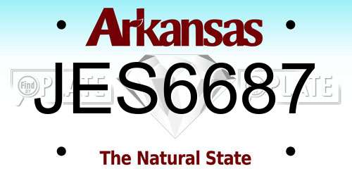 JES6687 Arkansas License Plate