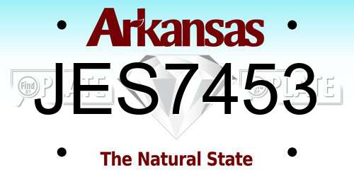 JES7453 Arkansas License Plate