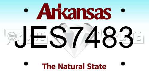 JES7483 Arkansas License Plate
