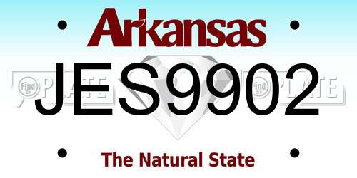 JES9902 Arkansas License Plate