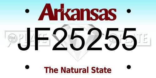 JF25255 Arkansas License Plate