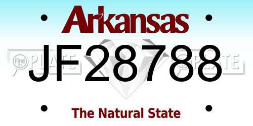 JF28788 Arkansas License Plate