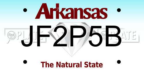 JF2P5B Arkansas License Plate