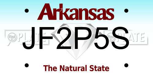 JF2P5S Arkansas License Plate