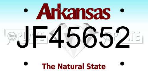 JF45652 Arkansas License Plate