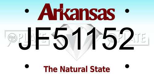 JF51152 Arkansas License Plate