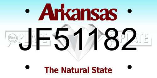 JF51182 Arkansas License Plate