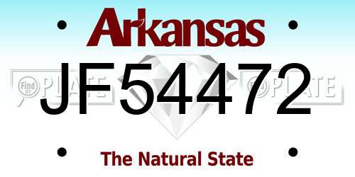 JF54472 Arkansas License Plate
