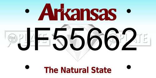 JF55662 Arkansas License Plate